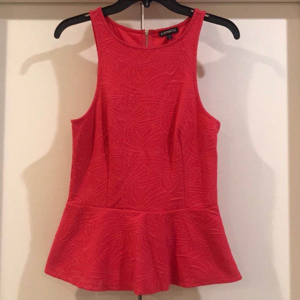 Coral Peplum Top